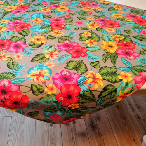 Mitteldecke Hawaii Blumen aus Baumwollmischung