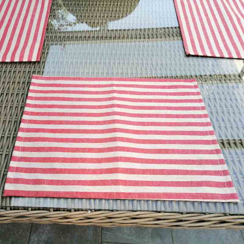 Platzsets rot gestreift (beschichtete Baumwolle) Platzsets rot gestreift (beschichtete Baumwolle)