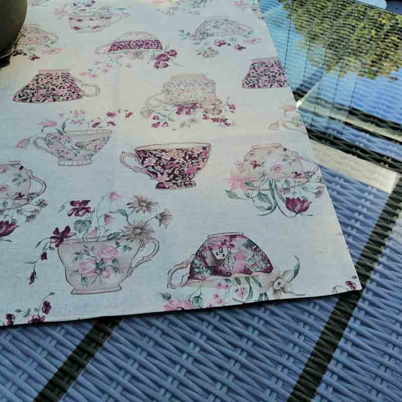 Mitteldecke Tasse mit Blumen Mitteldecke Tasse mit Blumen