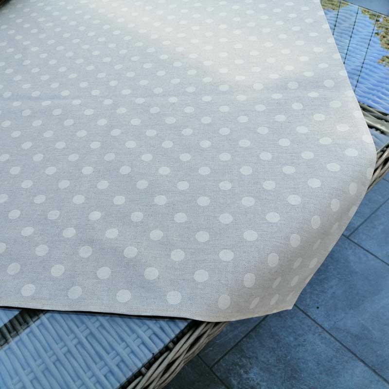 Mitteldecke beschichtet beige mit creme Punkten Mitteldecke beschichtet beige mit creme Punkten