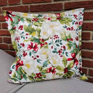 Kissenhülle mit Christrose aus beschichteter Baumwolle 50x50cm