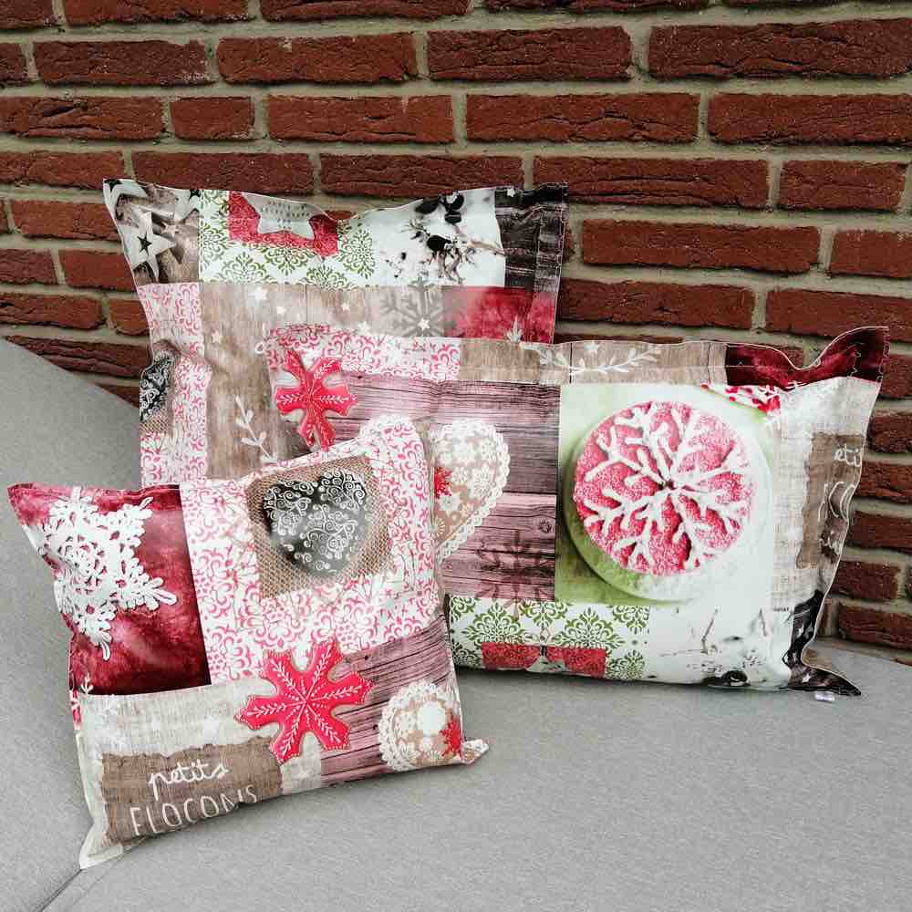 Outdoorkissen Weihnachten Herzen & Sterne rot Outdoorkissen Weihnachten - Herzen & Sterne rot