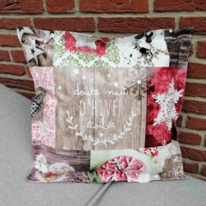 Outdoorkissen Weihnachten - Herzen & Sterne rot 50x50cm