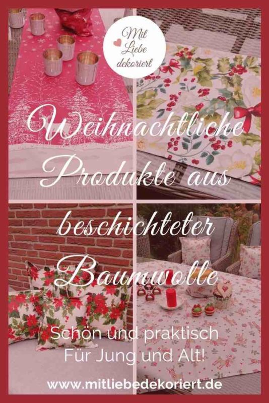 Weihnachtliche Produkte aus beschichteter Baumwolle für Jung und Alt