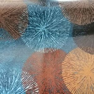 Wachstuch Mitteldecke Ornamente & Muster - Braun und Blau