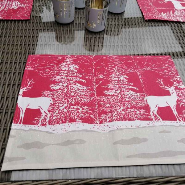 Tischset Hirsch im Schnee