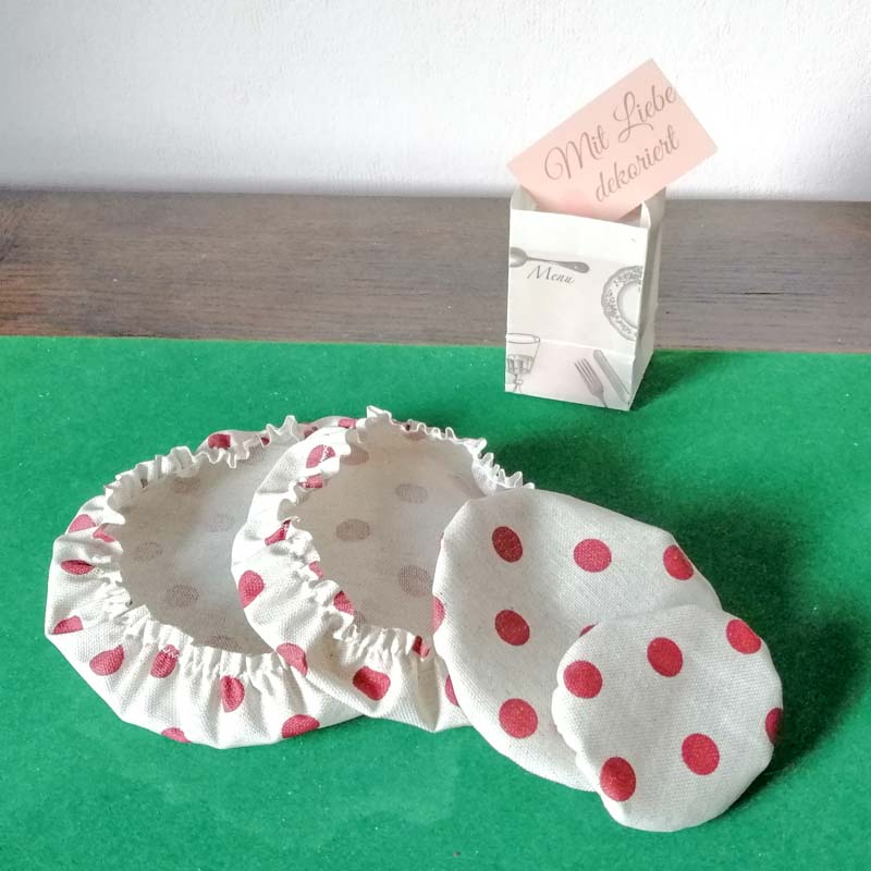 Abdeckhaube mit Gummizug mit Roten Punkte Abdeckhaube mit Gummizug mit Roten Punkte