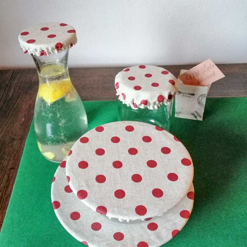 Abdeckhaube mit Gummizug Rote Punkte Abdeckhaube mit Gummizug Rote Punkte