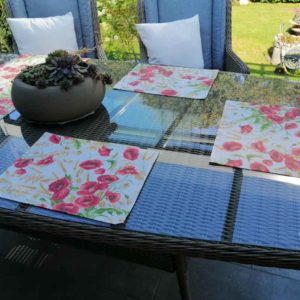 Platzdeckchen mit Mohnmotiv