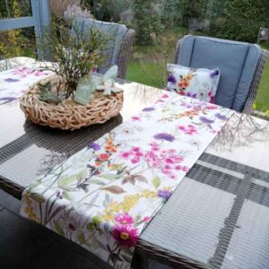 Tischläufer Blumenwiese für Balkontisch