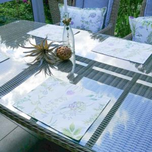 Tischset weiß mit Artischocken