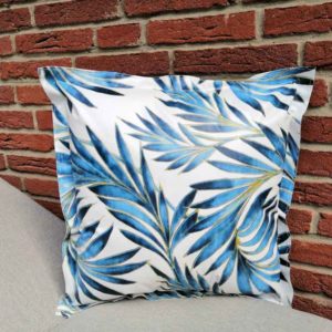 Kissen Palmen blau aus Wachstuch 50x50cm