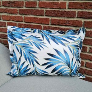 Kissen Palmen blau aus Wachstuch 40x60cm