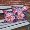 Kissen Pfingstrose (Peonies) blau