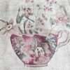 Schleifenkissen aus beschichteter Baumwolle - Tasse mit Blumen