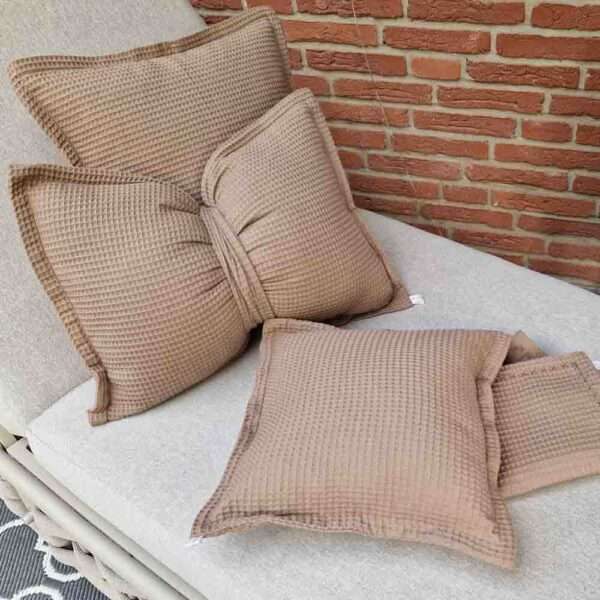 Kuschelkissen aus Waffelstoff beige alle Kissen